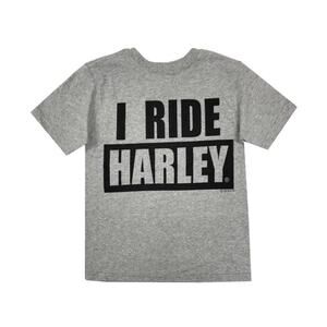 Harley-Davidson Little Kids' I Ride Harley Short Sleeve T-Shirt, Gray Size 2T